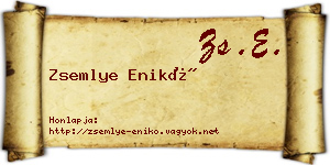 Zsemlye Enikő névjegykártya